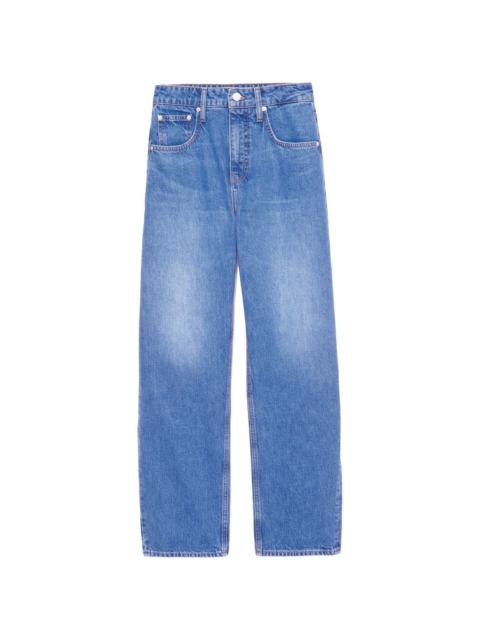 high-rise straight jeans