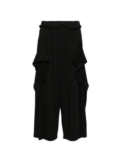 Yohji Yamamoto ruffled cropped trousers