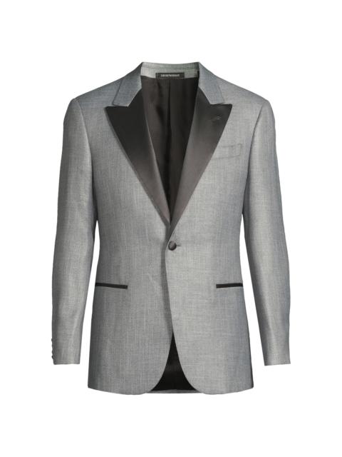 EMPORIO ARMANI Men's Satin-Lapel Woven Dinner Jacket - Gray
