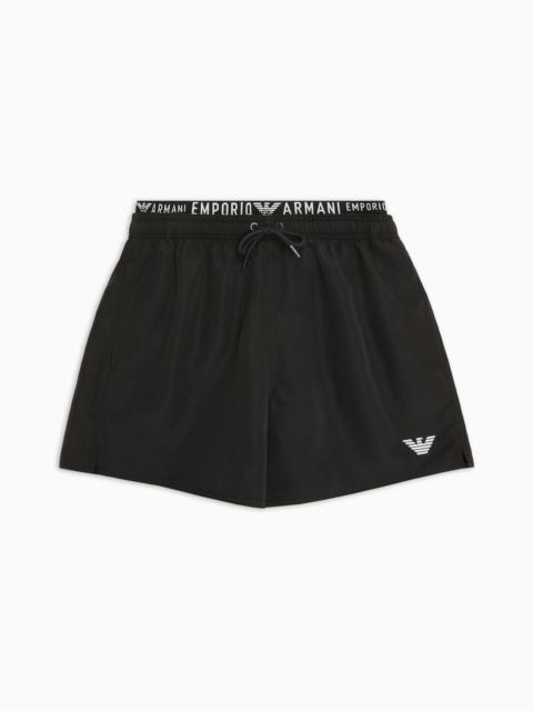 ASV recycled-fabric swim shorts with logoband