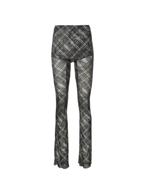 KNWLS plaid check pattern trousers