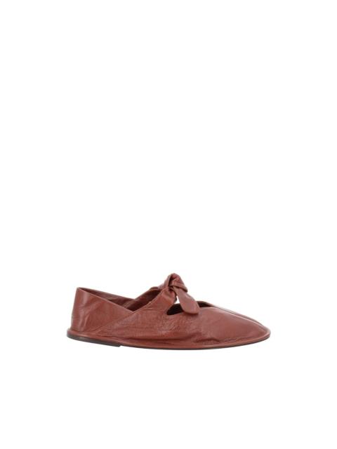 HEREU knot leather flats