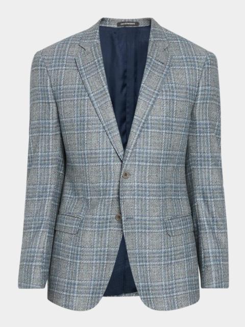 EMPORIO ARMANI Men's G Line Wool Plaid Single-Breasted Sport Coat