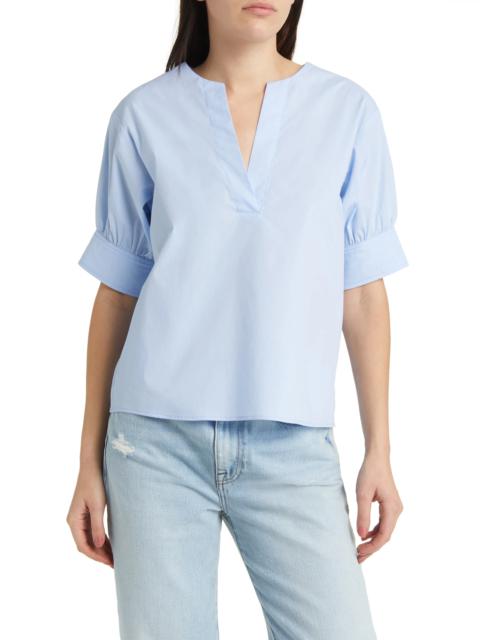 Organic Cotton Split Neck Popover Top