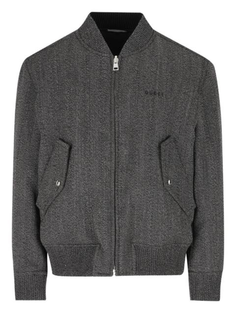 GUCCI herringbone zip-up jacket