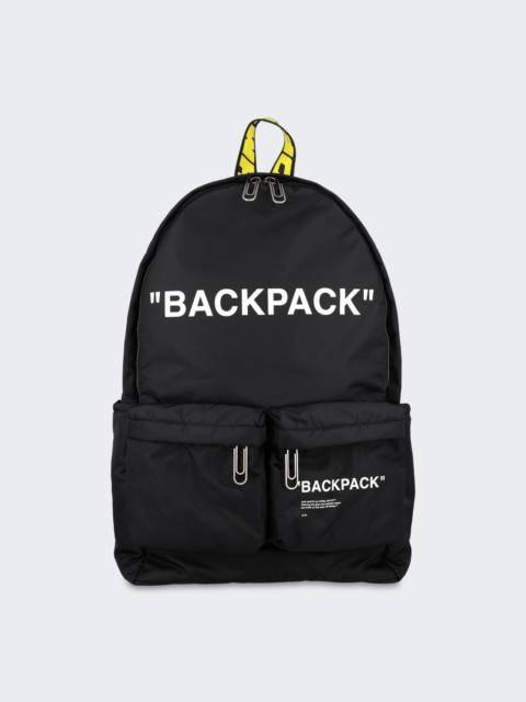 Off-White Quote Nylon Backpack Black And White