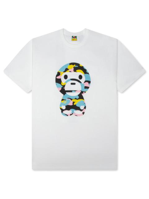A BATHING APE® NEW MULTI CAMO BIG BABY MILO TEE - WHITE