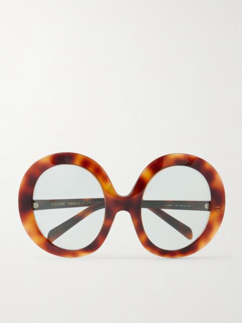 CELINE Round-frame tortoiseshell acetate sunglasses Tortoiseshell