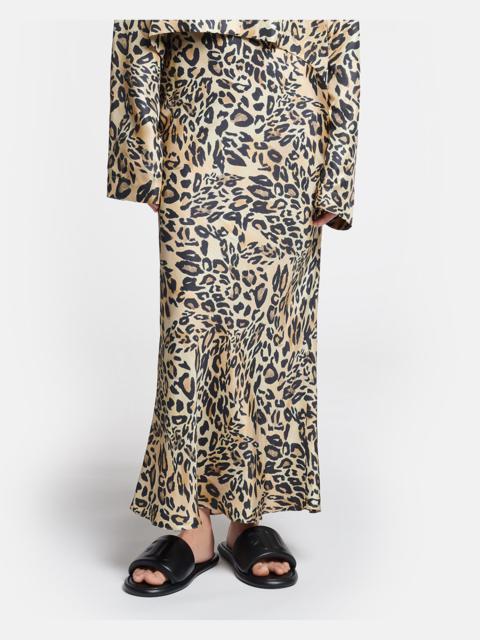 Nanushka Printed Silk-Twill Midi Skirt