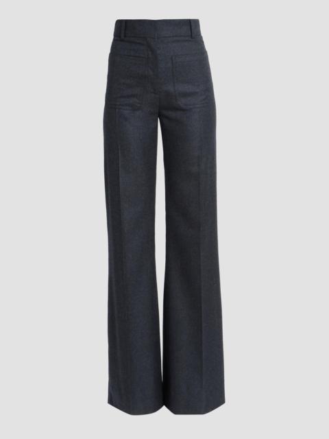 Victoria Beckham Women's Alina Wide-Leg High-Rise Trousers - Dark Grey Melange