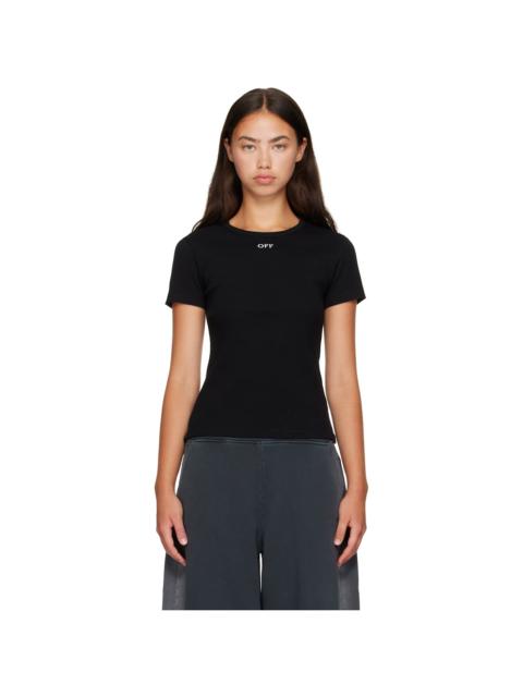 Off-White Black 'Off' Stamp Rib Fitted T-shirt