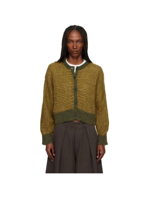 YMC Yellow & Khaki Disorder Cardigan