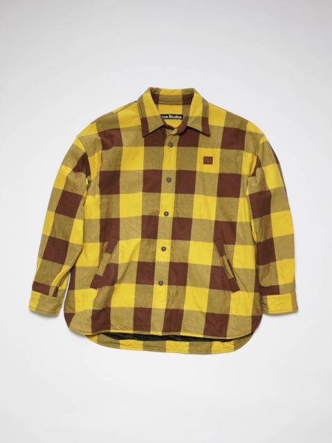 Check padded overshirt - Yellow/brown