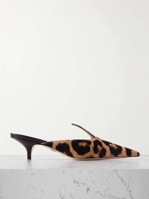 FERRAGAMO Dorye leopard-print calf hair mules Leopard print