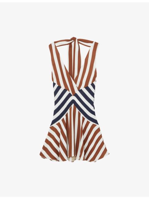 REISS Esme Striped Woven Mini Dress