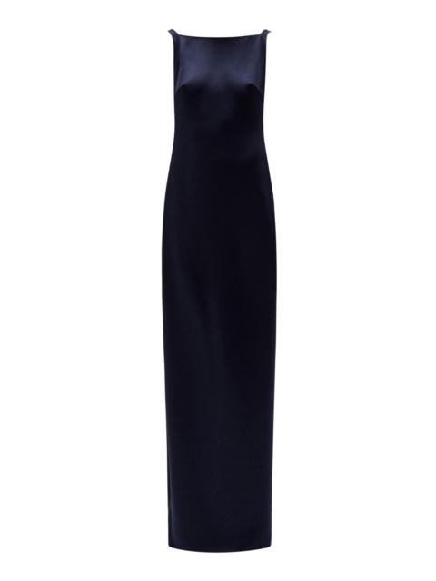 AMSALE Satin Open Back Slip Gown
