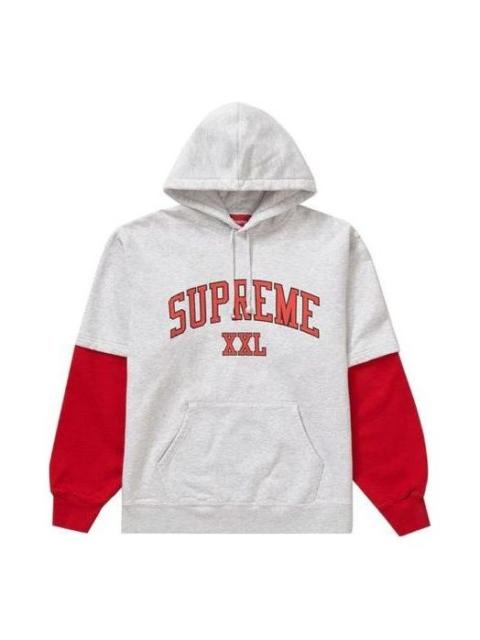 Supreme XXL Hooded Sweatshirt 'Grey Red' SUP-SS20-361