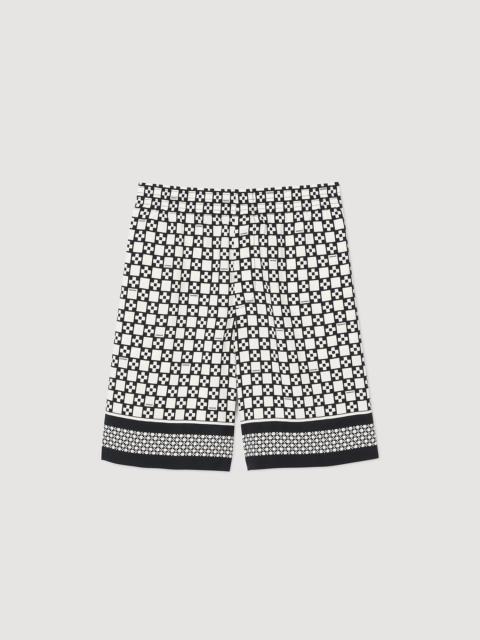 Sandro SQUARE CROSS FLOWY BERMUDA SHORTS