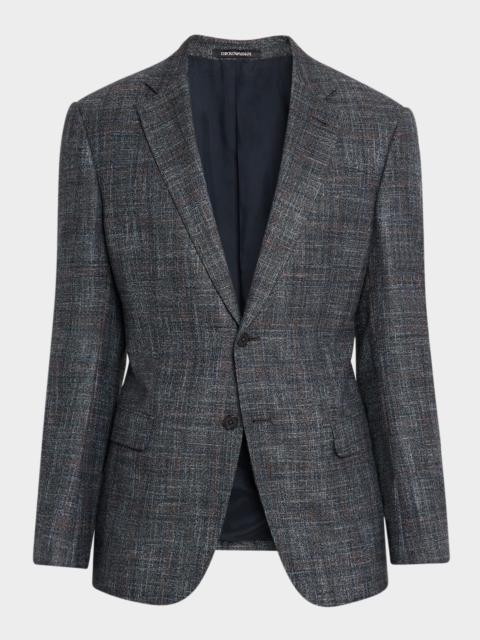 EMPORIO ARMANI Men's Wool Faded Plaid G Line Sport Coat