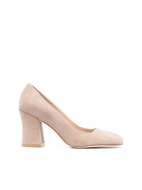 square-toe 75mm suede pumps