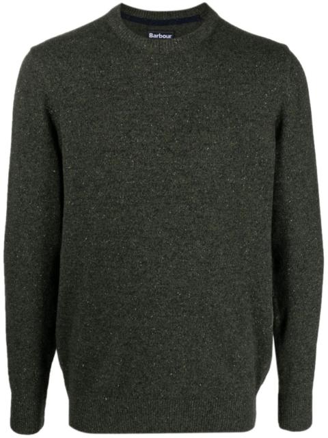 Barbour mélange-effect crew-neck jumper