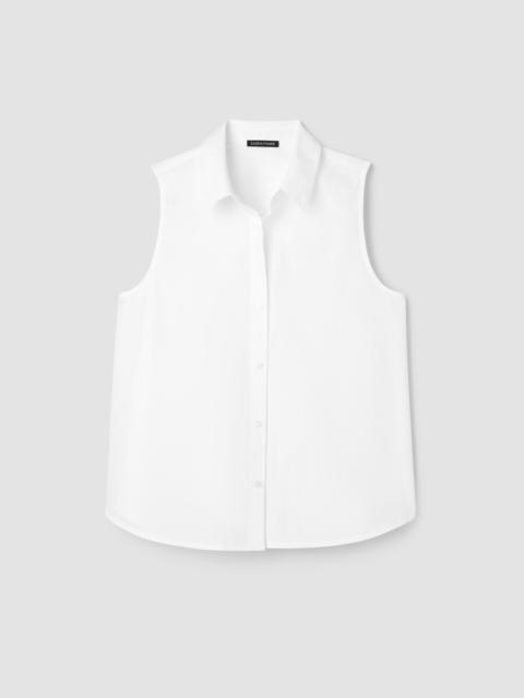 EILEEN FISHER Organic Cotton Poplin Classic Collar Sleeveless Shirt