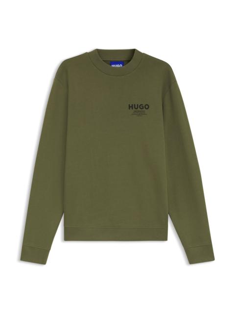 HUGO FRENCH-TERRY COTTON SWEATSHIRT WITH BOLD LOGO PRINT