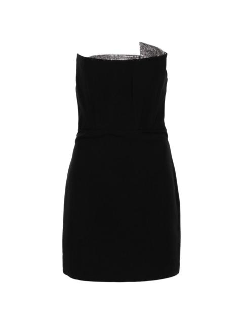 ROLAND MOURET rhinestone-embellished strapless minidress