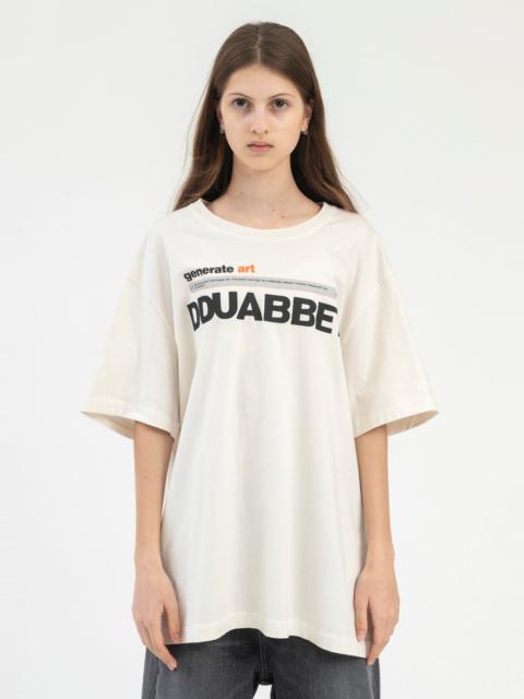 WHITE AI-GENERATED "DOUBLET" LOGO T-SHIRT