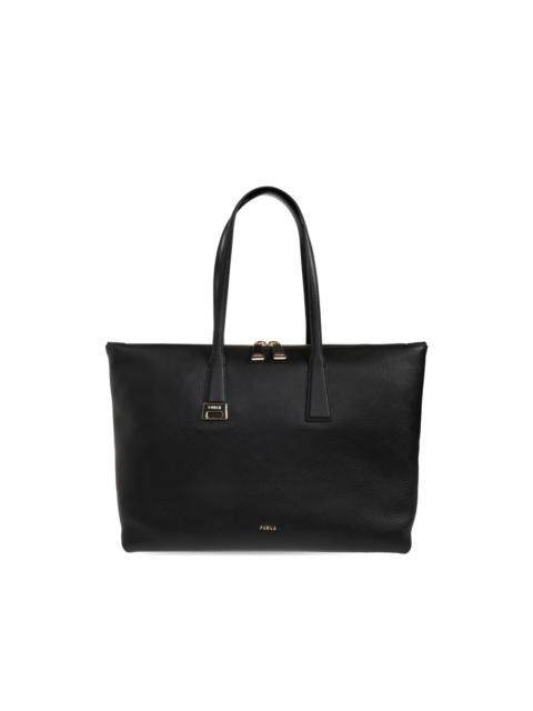 FURLA zip leather tote bag