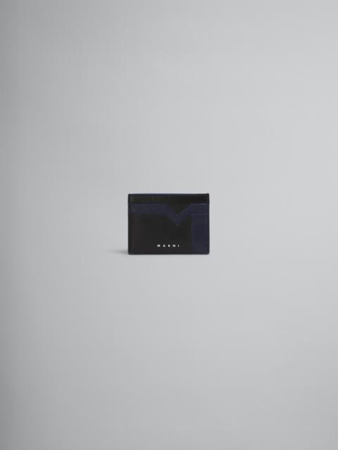 Marni BLUE AND BLACK LEATHER CARD CASE