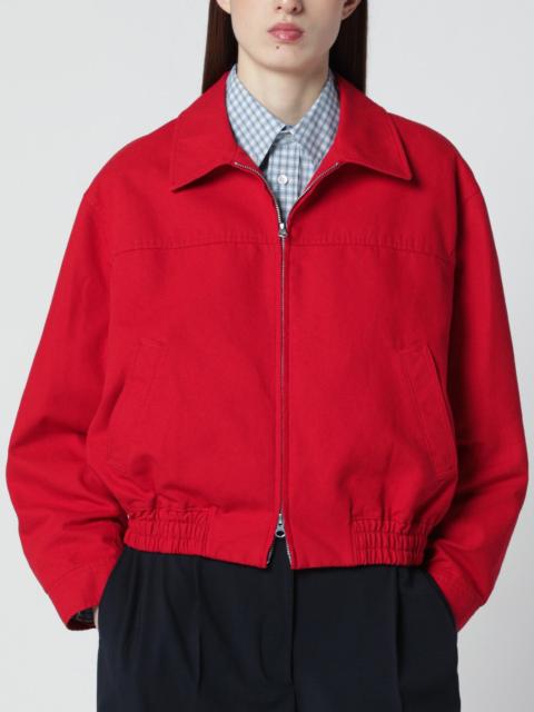 Dunst Red cotton zip-up jacket
