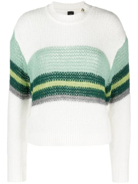 PINKO honeycomb-knit striped jumper