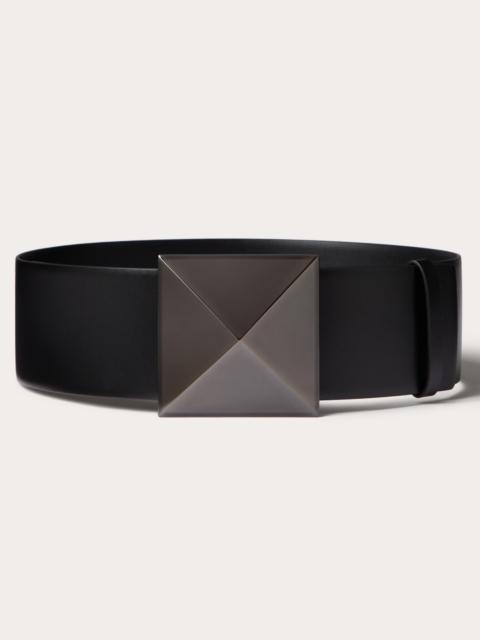 Valentino ONE STUD SHINY CALFSKIN BELT 70MM