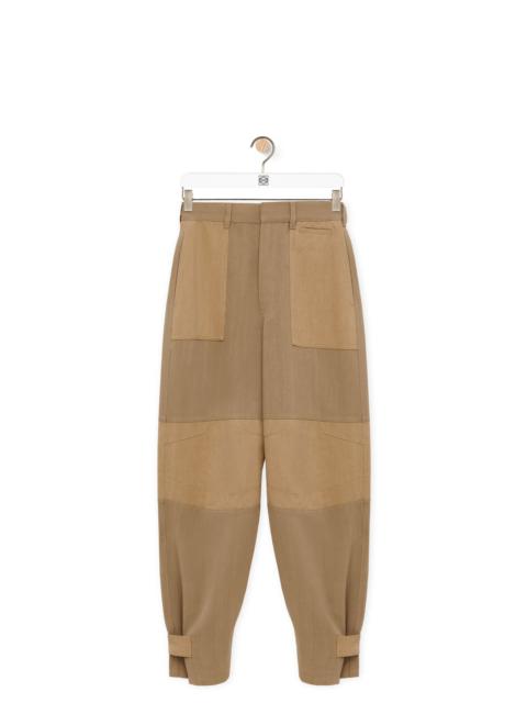 Cargo trousers in viscose and linen