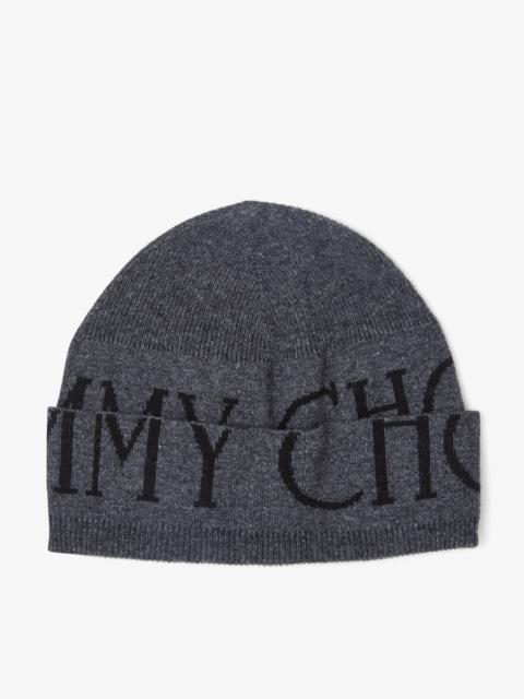 JIMMY CHOO Jens
Marl Grey Wool and Cashmere Hat with Black Jimmy Choo Logo