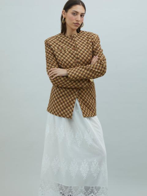 House of Sunny CHECK COLLARLESS BLAZER