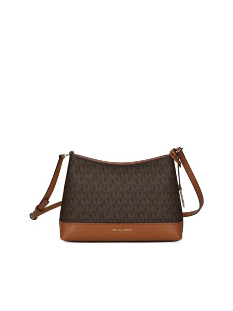 MICHAEL KORS logo charm monogram cross body bag