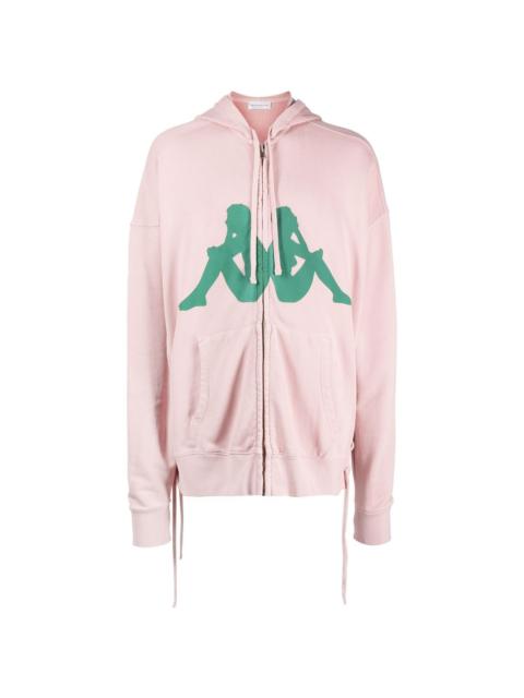 Faith Connexion logo-print zip-up hoodie