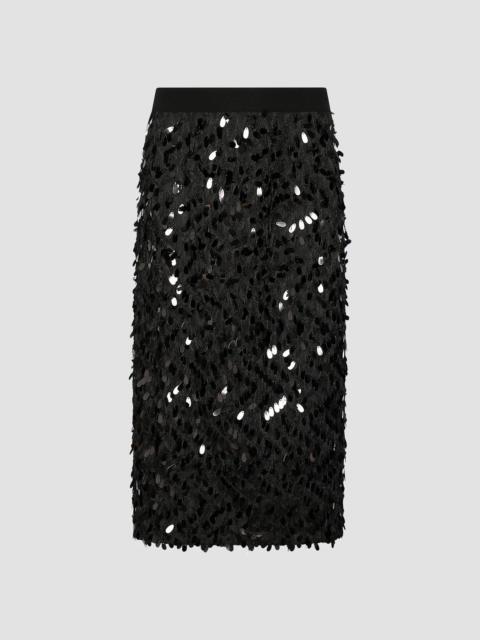 MARELLA Women's Sequinned Fil Coupé Skirt - Black