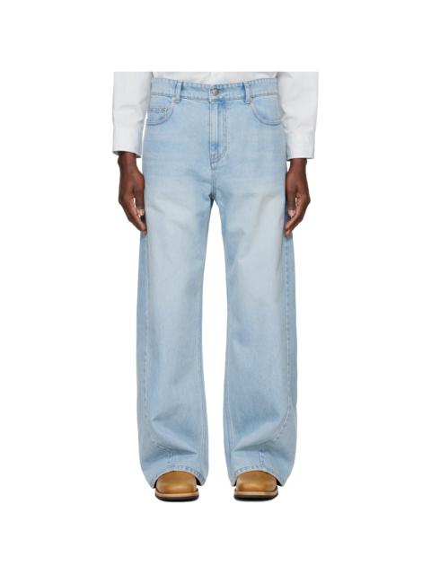 SYSTEM Blue Twisted Side Seam Denim Jeans