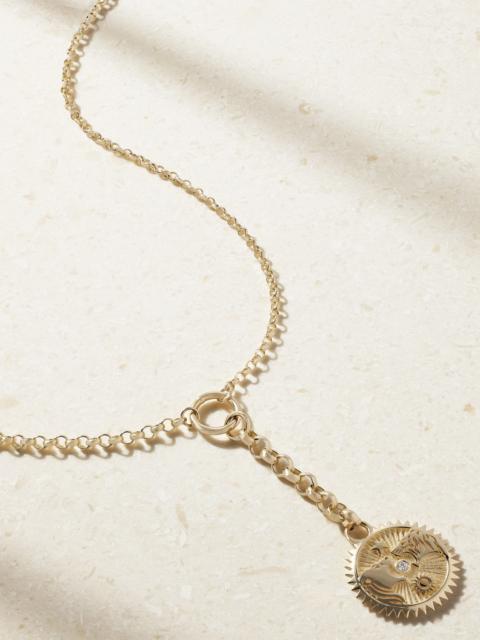 FOUNDRAE Solar & Lunar + Small Mixed Belcher 18-karat Gold Diamond Necklace