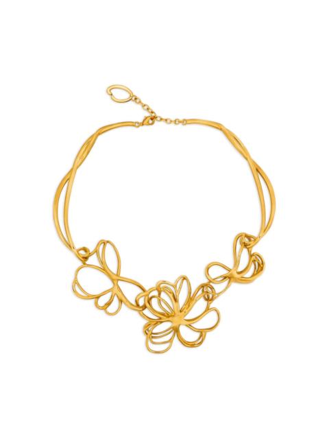 Oscar de la Renta Threaded Flower necklace