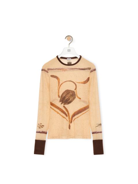 Loewe Flower print top in mesh