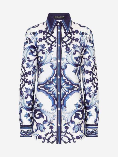 Dolce & Gabbana Majolica-print poplin shirt