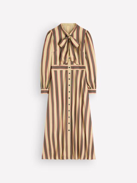 BODEN Bow Detail Shirt Dress-Multi, Collegic Stripe