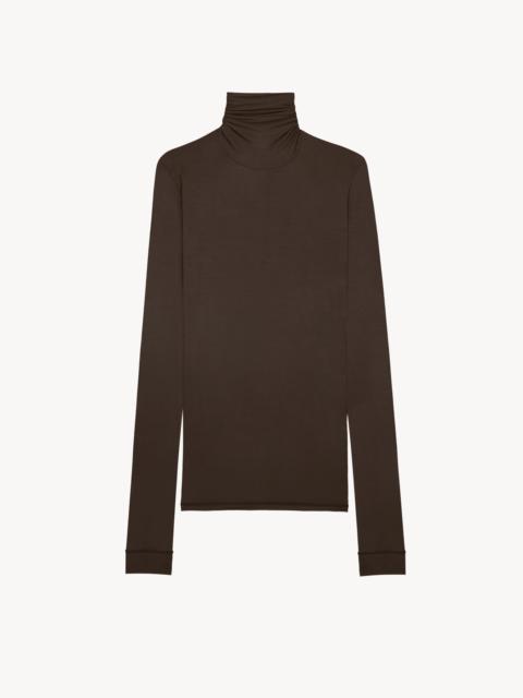 SAINT LAURENT TURTLENECK TOP IN STRETCH JERSEY