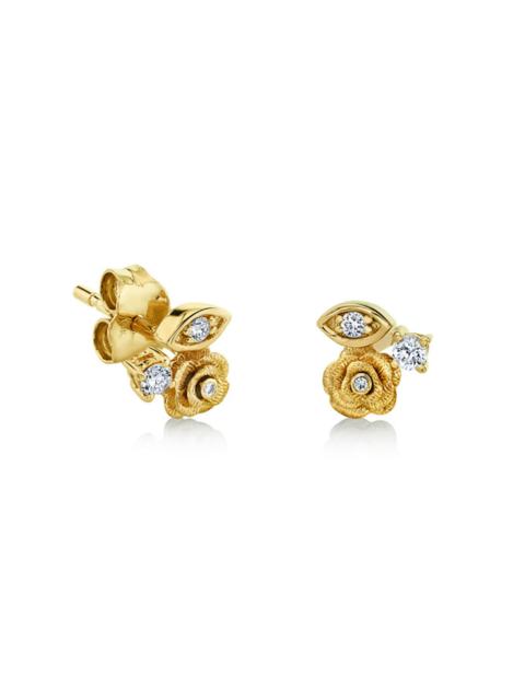 SYDNEY EVAN Marquise Eye & Rose Studs - Pair