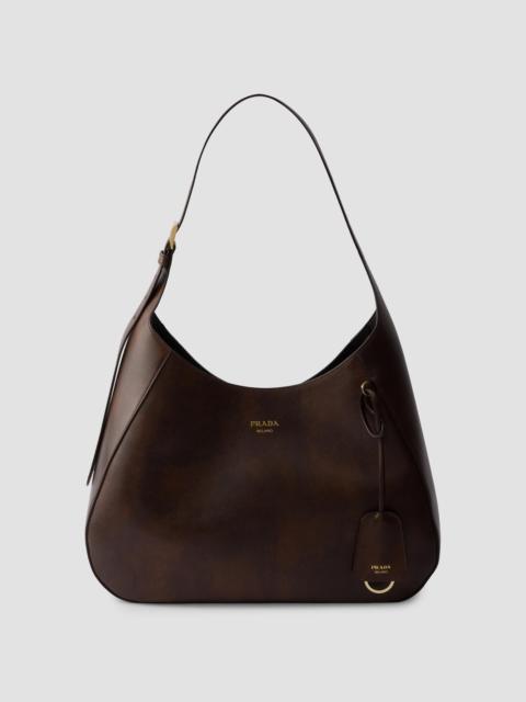 Prada Women's Boogie Large Leather Shoulder Bag - Brown