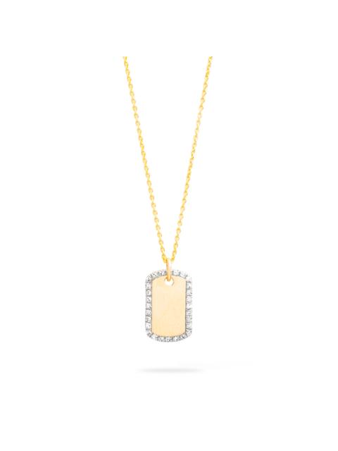 STONE AND STRAND Tiny Diamond Dog Tag